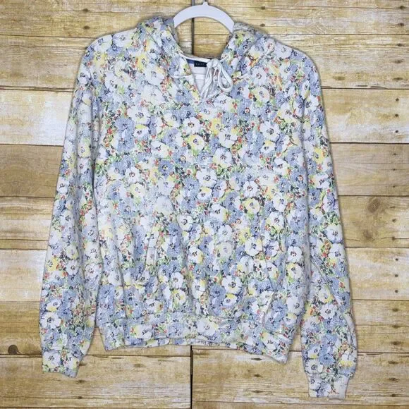 POLO RALPH LAUREN FLORAL CASUAL ATHLEISURE EVERYDAY WEAR COLORFUL COTTON HOODIE - Picture 2 of 3